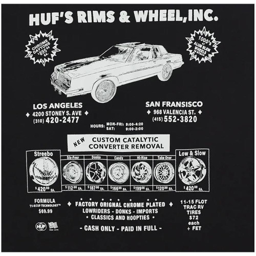 Huf Ανδρική κοντομάνικη μπλούζα Rim & Wheel Inc S/S Tee